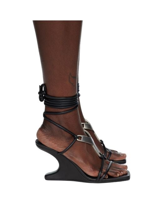 Rick Owens Black Concordians Cantilever 8 Hydra Heeled Sandals
