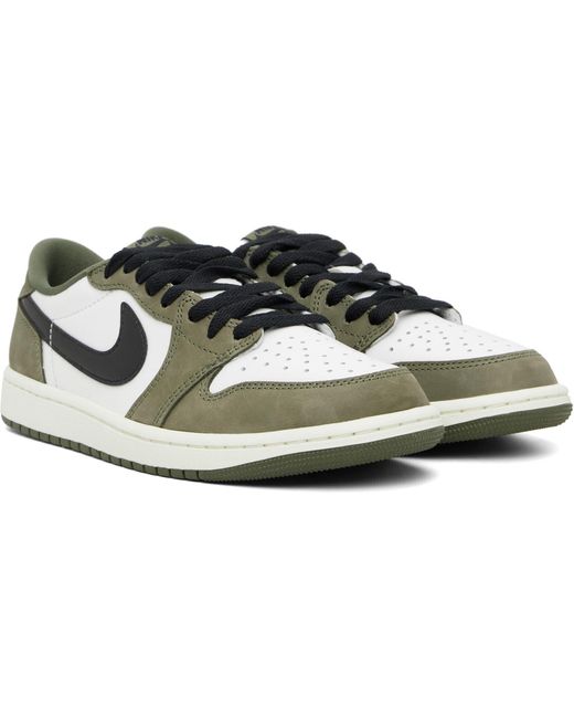 Nike Black Khaki Air Jordan 1 Retro Low Sneakers for men
