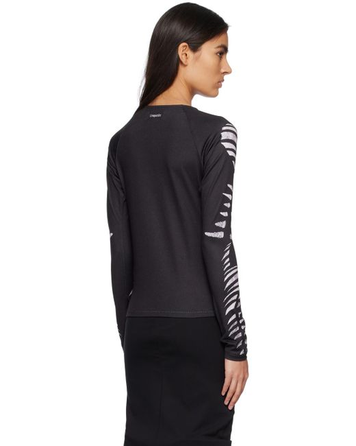 lesugiatelier ブラック Bones 長袖Tシャツ Black