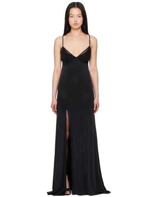 Versace Jeans Couture ブラック スリップ マキシドレス Black