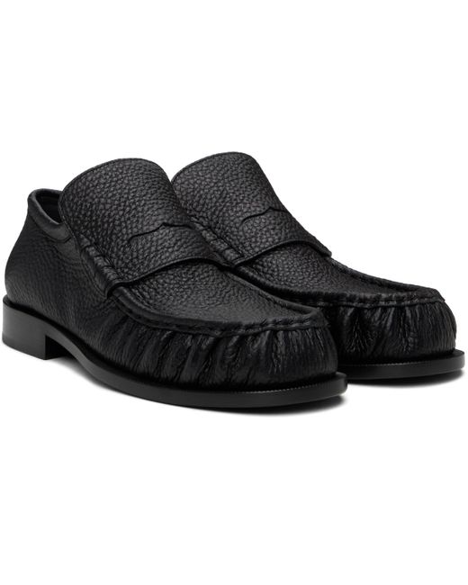 Dries Van Noten Black Leather Loafers for men