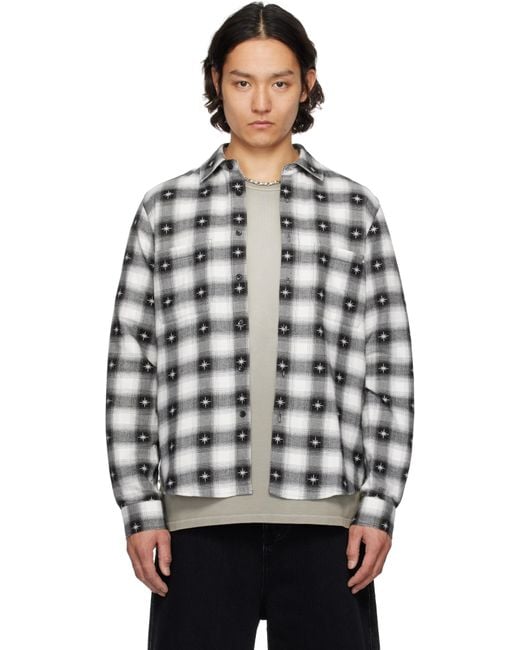 Amiri Gray Starburst Flannel Shirt for men
