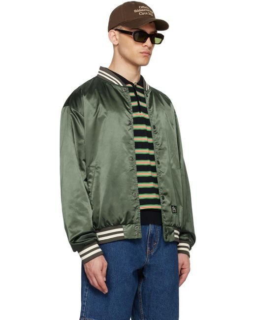Thisisneverthat Green Embroidered Bomber Jacket for men