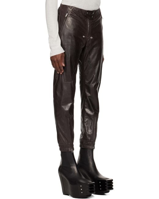 Rick Owens Black Hollywood Luxor Leather Pants for men