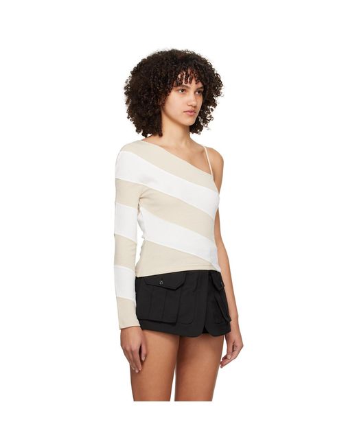 Kijun Black Off- Oblique Long Sleeve T-Shirt