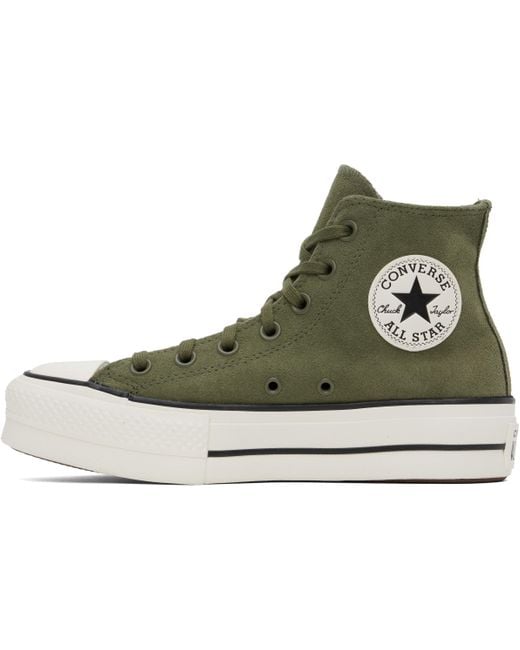 Converse Green Khaki Chuck Taylor All Star Lift Platform Sneakers