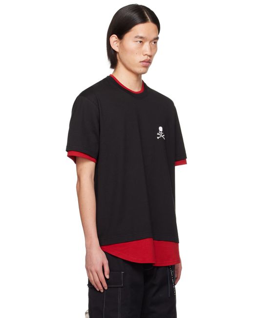 T-shirt étagé noir et rouge Mastermind Japan pour homme en coloris Black
