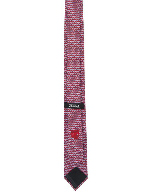 Cravate rouge en soie Zegna pour homme en coloris Black