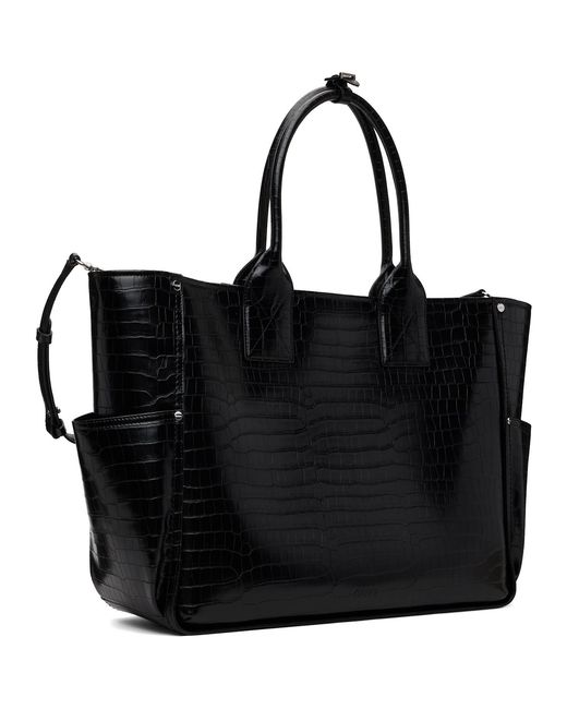 Ganni Black Croco Posy Tote