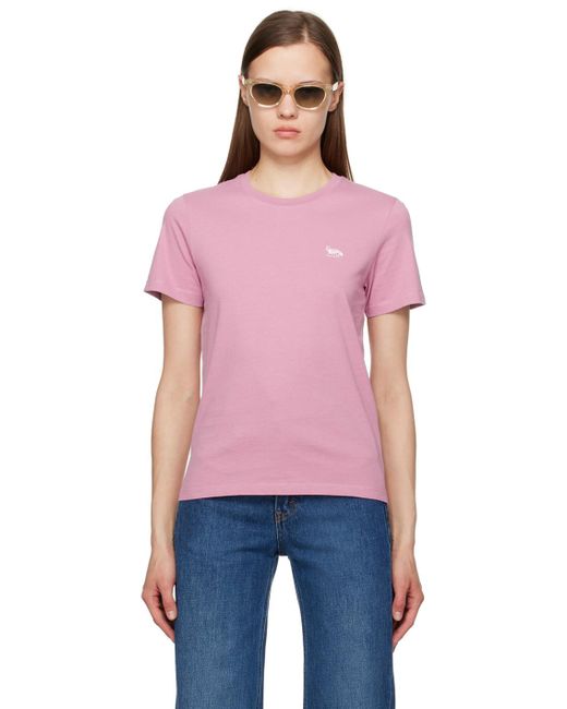 T-shirt rose à logo de renard Maison Kitsuné en coloris Multicolor