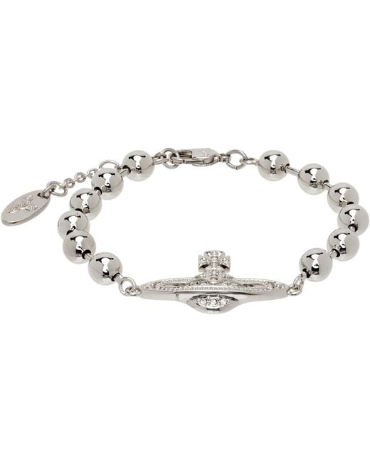 Vivienne Westwood Metallic Thames Mini Bas Relief Bracelet for men