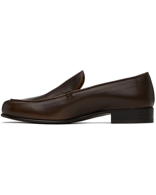 The Row Black Flynn Loafers