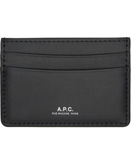 A.P.C. Black André Card Holder for men