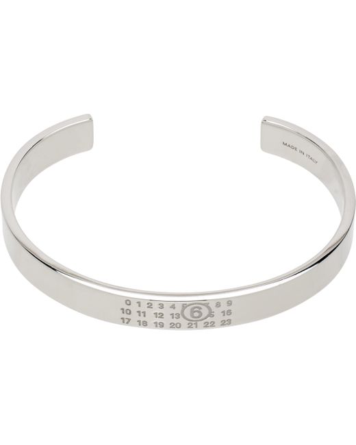 メンズ MM6 by Maison Martin Margiela シルバー Minimal Logo ブレスレット Black