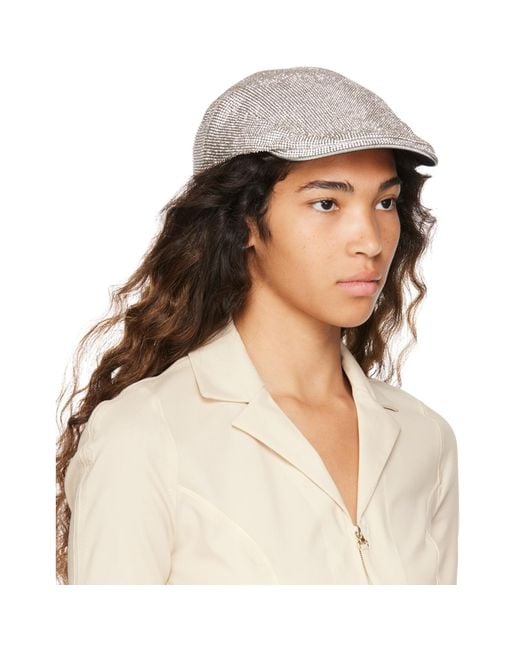 Kara Natural Crystal Mesh Flat Cap