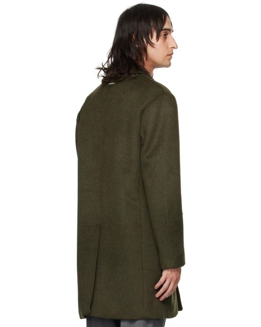 Han Kjobenhavn Green Single Breasted Coat for men