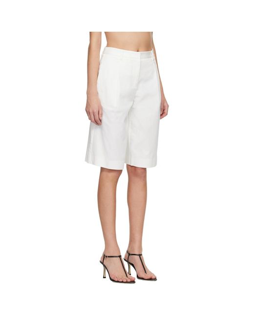 Matteau White Long Chino Shorts