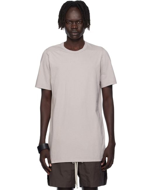 T-Shirt Blanc Cassé À Couture Horizontale Aux Épaules Rick Owens pour homme en coloris Black