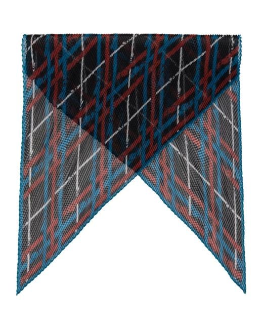 Burberry Blue Belt Check Silk Chiffon Scarf