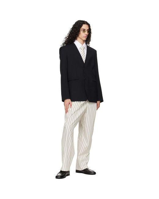 Louis-Gabriel Nouchi Black Off- Rayée Tie for men