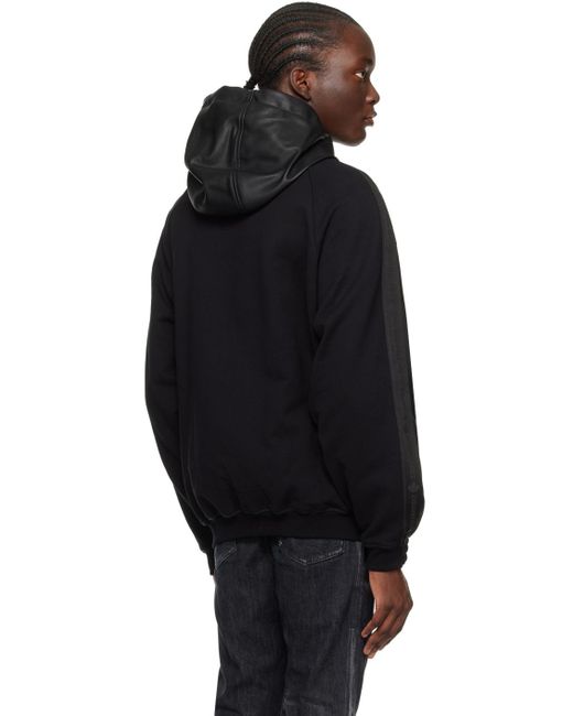 DSquared² Black Dsqua2 Hybrid Swag Faux-leather Track Jacket for men