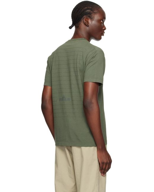 メンズ Stone Island グリーン ロゴプリント Tシャツ Green