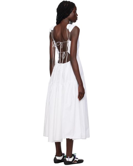 CECILIE BAHNSEN Black White Ruth Midi Dress