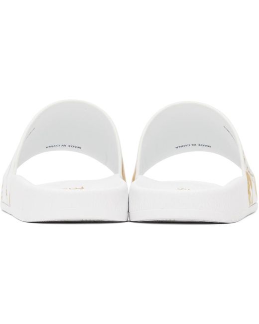 Versace Black White Shelly Chain Couture Slides for men