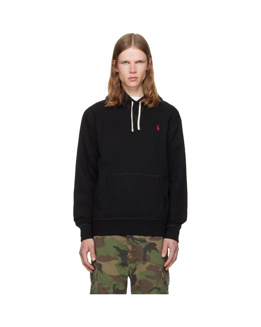 Polo Ralph Lauren Black 'The Rl Fleece' Hoodie for men