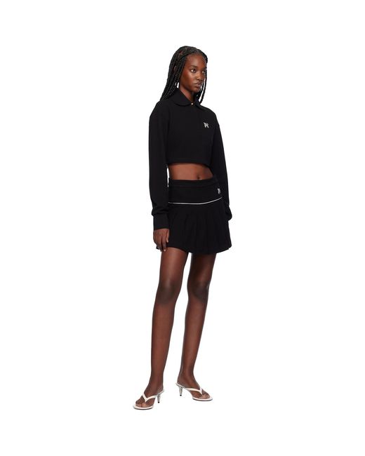 Palm Angels Black Monogram Cropped Polo