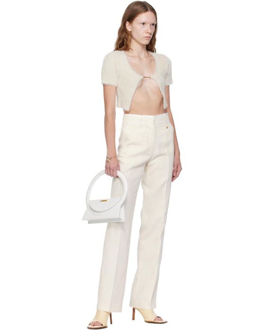 Jacquemus Le Chouchouコレクション オフホワイト Le Pantalon Ficelle トラウザーズ White