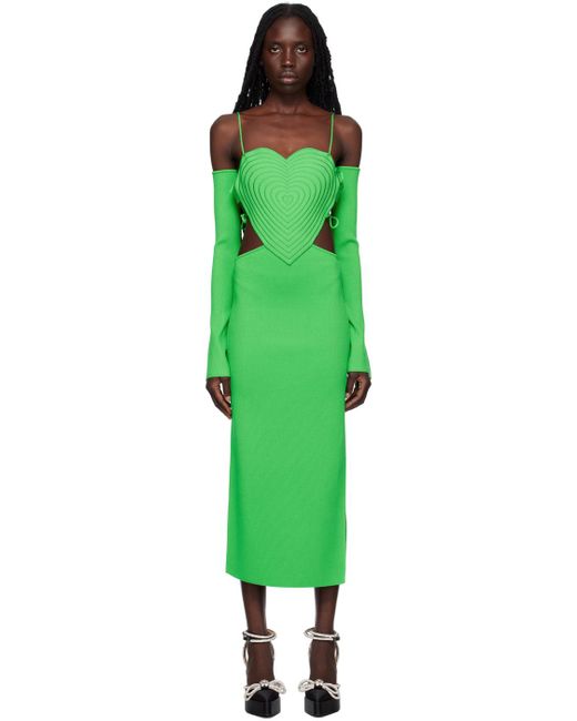 Mach & Mach Green Heart Midi Dress