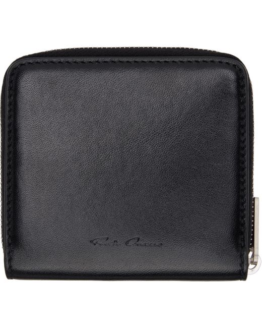 メンズ Rick Owens ブラック Hollywood グロッシーラム ジップウォレット Black