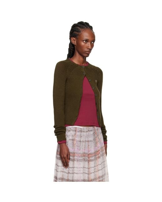 Acne Red Button-Up Cardigan