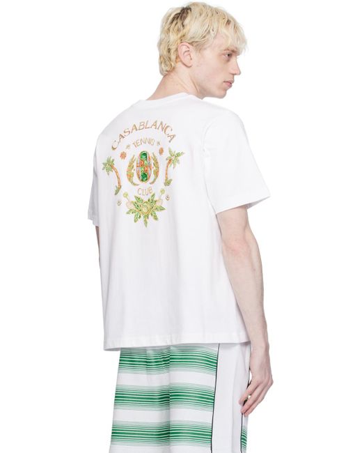 Casablancabrand White Joyaux D'afrique 'tennis Club' T-shirt for men