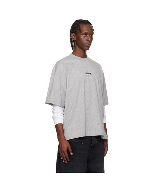 Vetements Gray 'Nerd' T-Shirt for men