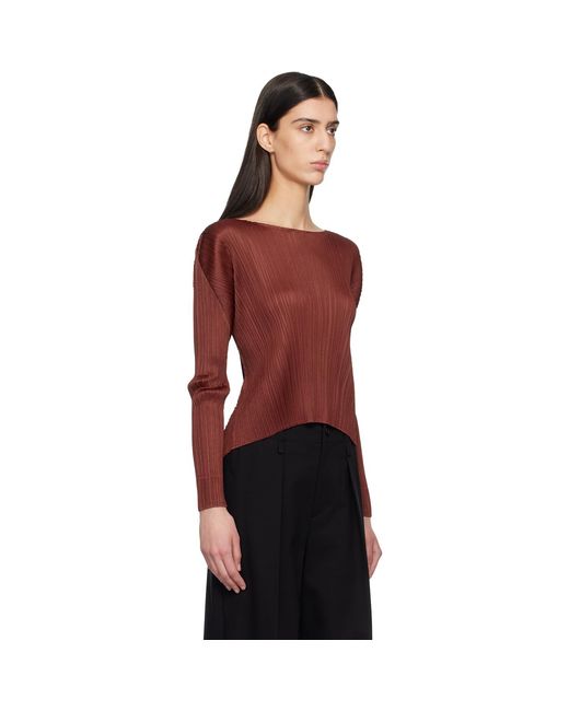 Pleats Please Issey Miyake Red Burgundy Monthly Colors October Top