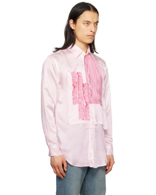 Edward Cuming Pink Process Collage Shirt for men