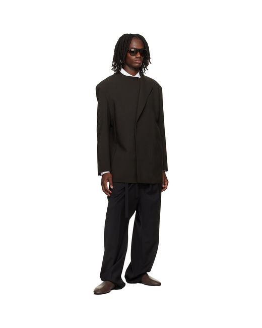 Fear Of God Black Double Weave Wool Crewneck Blazer for men