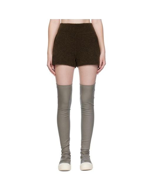 Rick Owens Black Concordians Alpaca Knit Shorts