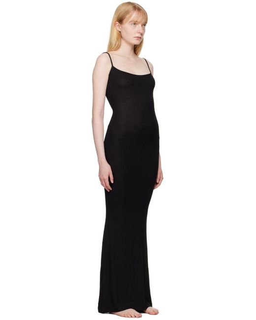 Skims Black Soft Lounge Long Slip Maxi Dress