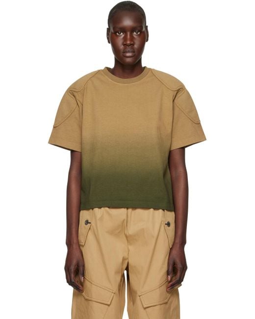 Dion Lee Brown Khaki Sunfade T-shirt