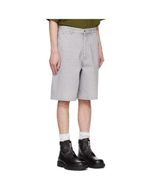 Bottega Veneta Gray Washed Denim Shorts for men