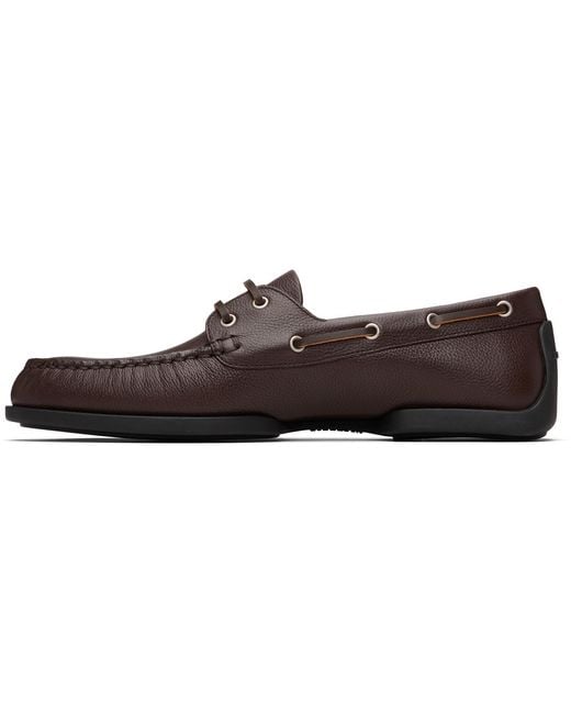 Jil Sander Black Calfskin Boat Shoes for men