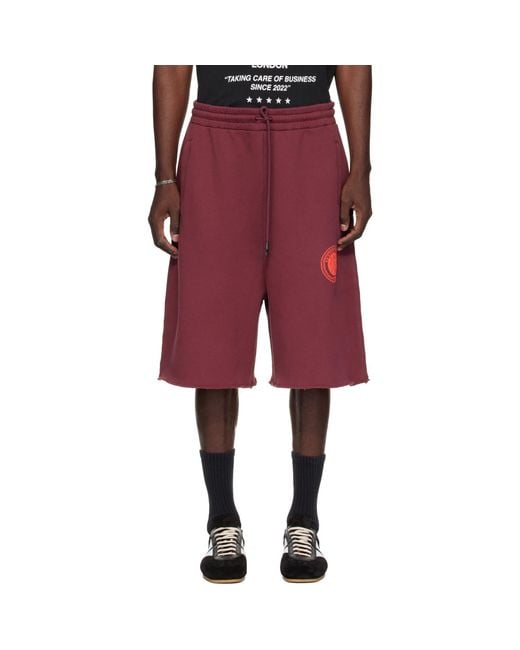 Lu'u Dan Red Burgundy Zoku Shorts for men