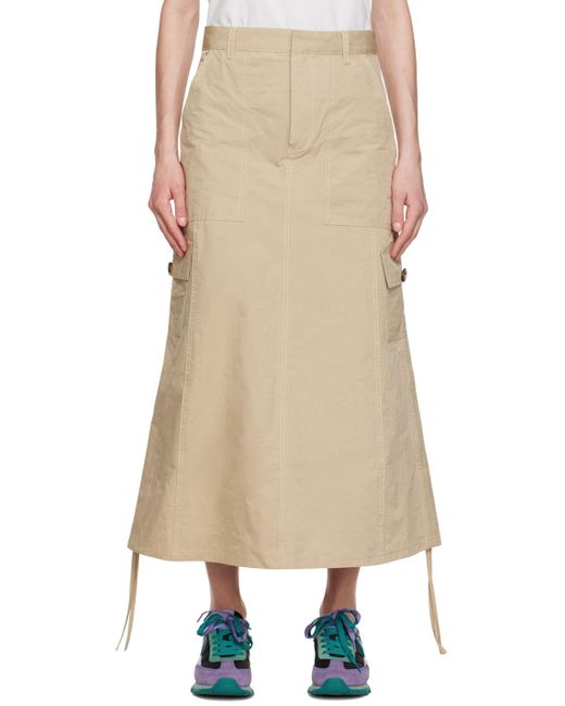 Marc Jacobs Natural Beige 'the Cargo' Midi Skirt