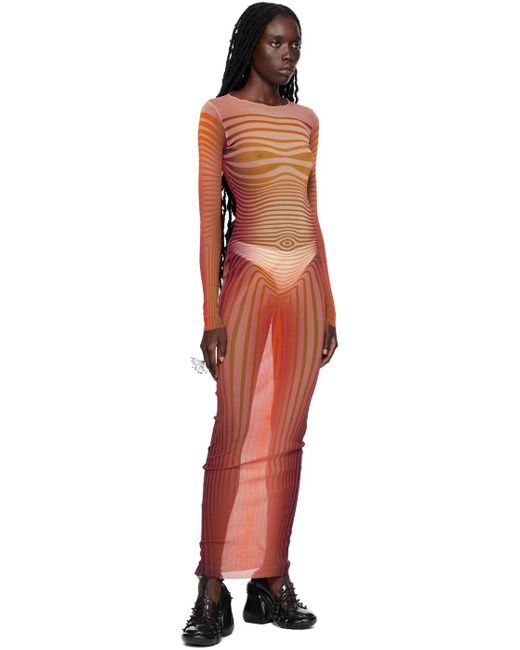 Jean Paul Gaultier Red 'the Body Morphing' Maxi Dress in