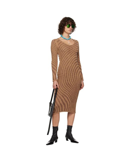 Acne Black Ssense Exclusive Brown Midi Dress