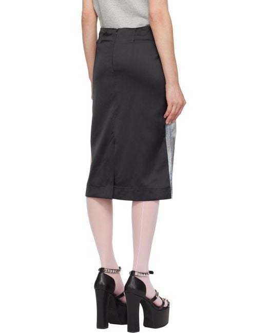 Ashley Williams Black Off- & Poodle Midi Skirt