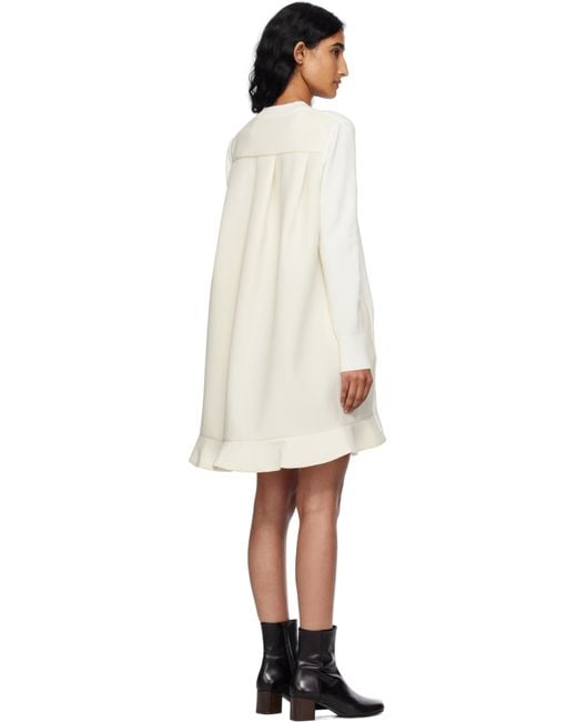 Sacai Black Off- Suiting Mix Knit Minidress